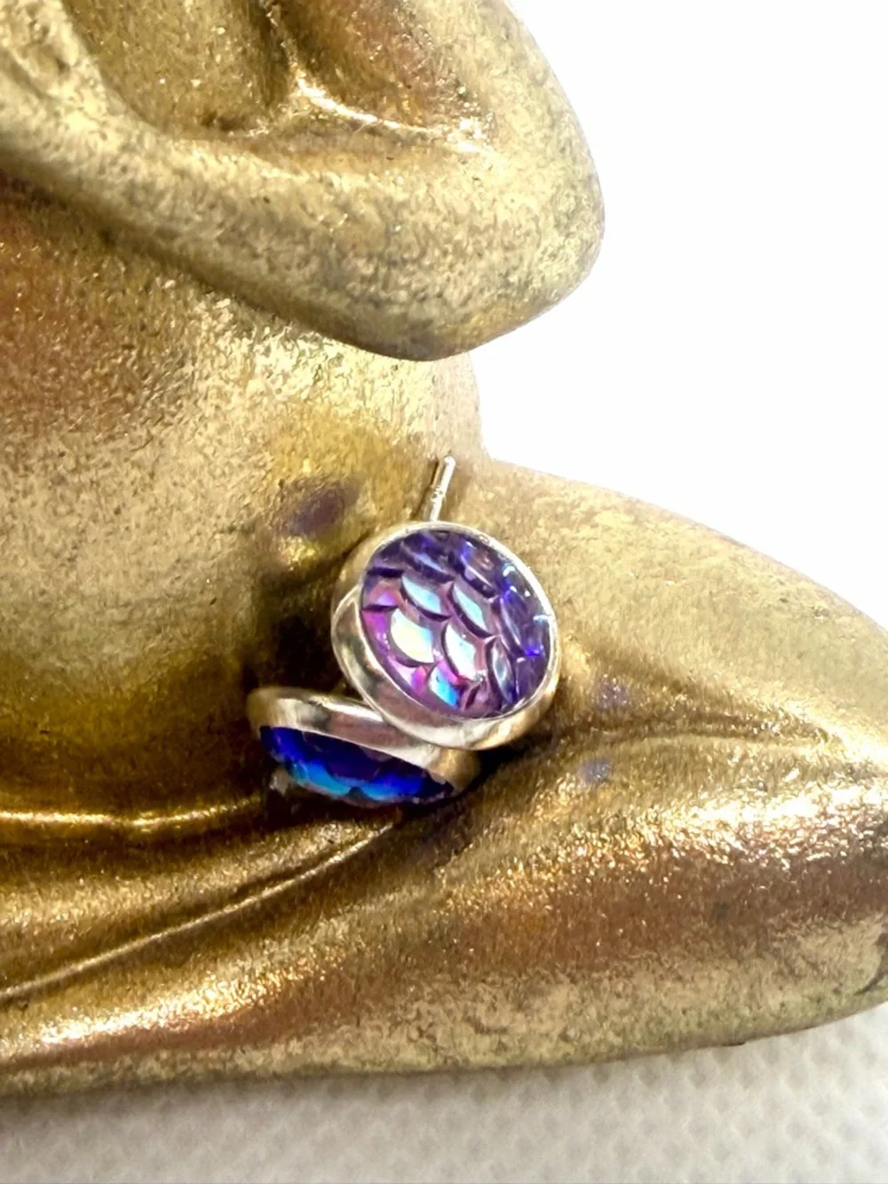 2 Pairs of Handmade Iridescent Mermaid Tail Earrings - Picture 2 of 6